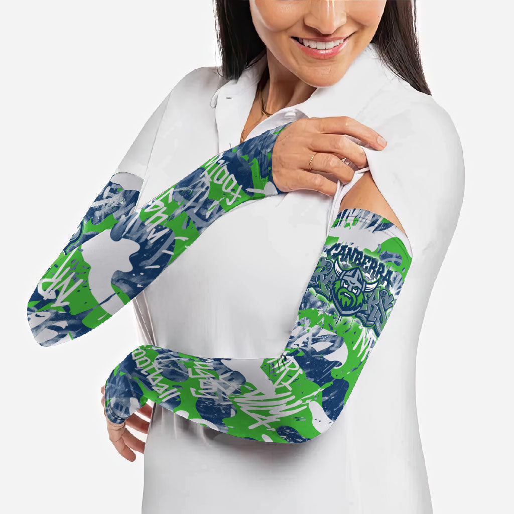 Canberra Raiders Rugby Arm Sleeves Graffiti Typography Urban Camo Abstract Street Style
