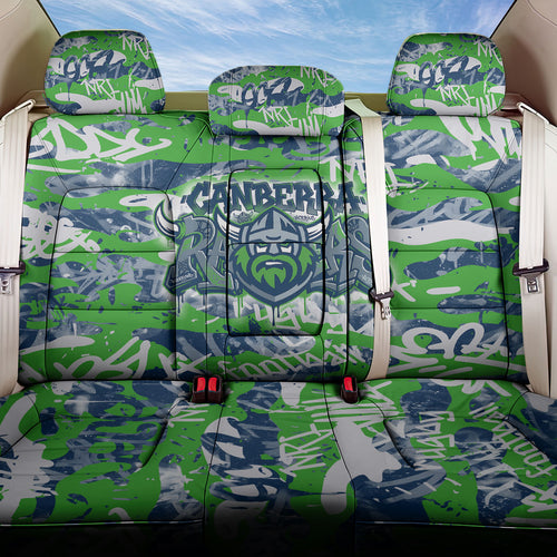 Canberra Raiders Rugby Back Car Seat Cover Graffiti Typography Urban Camo Abstract Street Style