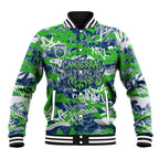 Canberra Raiders Rugby Baseball Jacket Graffiti Typography Urban Camo Abstract Street Style