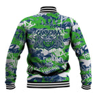 Canberra Raiders Rugby Baseball Jacket Graffiti Typography Urban Camo Abstract Street Style