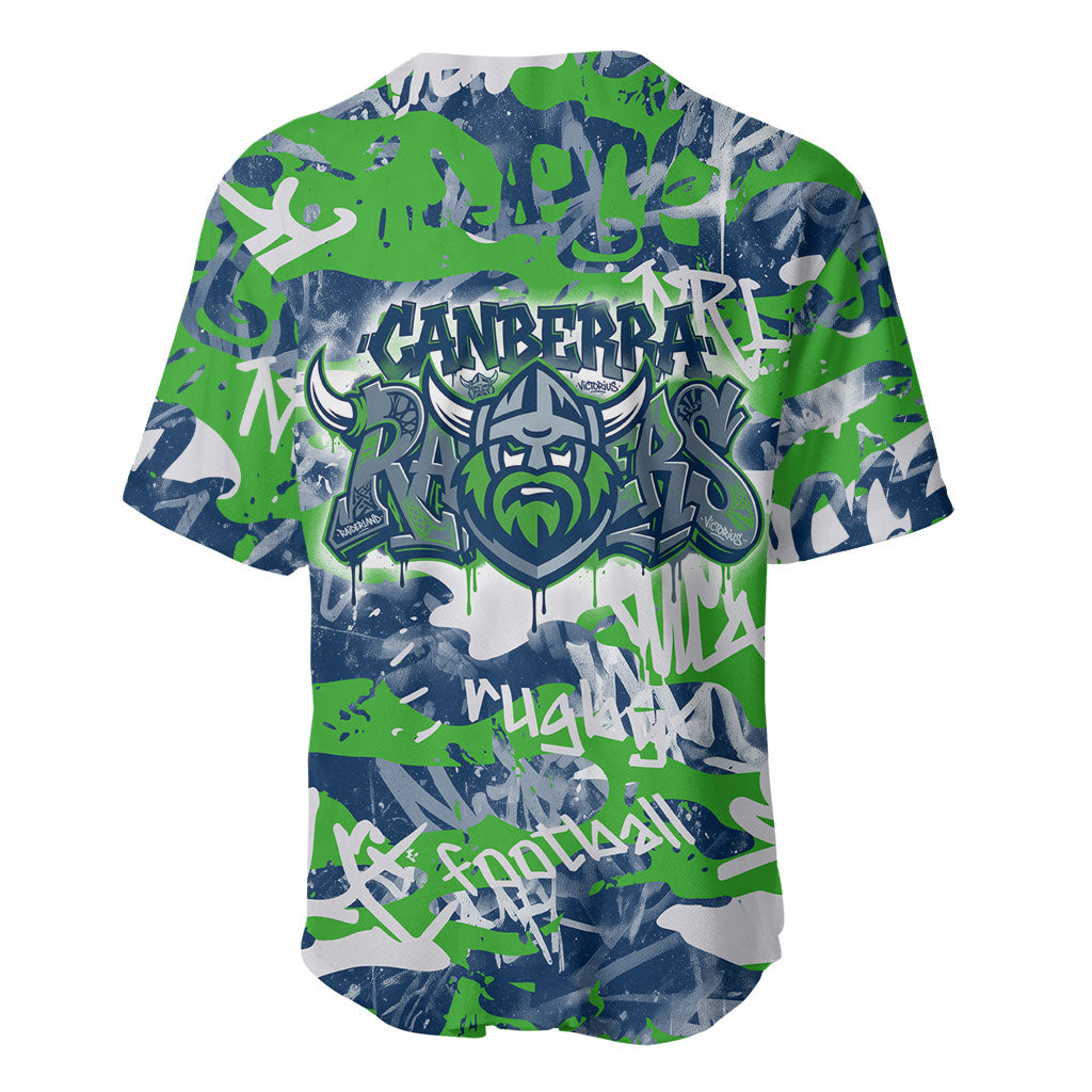 Canberra Raiders Rugby Baseball Jersey Graffiti Typography Urban Camo Abstract Street Style