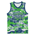 Canberra Raiders Rugby Basketball Jersey Graffiti Typography Urban Camo Abstract Street Style