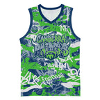 Canberra Raiders Rugby Basketball Jersey Graffiti Typography Urban Camo Abstract Street Style