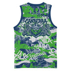 Canberra Raiders Rugby Basketball Jersey Graffiti Typography Urban Camo Abstract Street Style