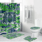 Canberra Raiders Rugby Bathroom Set Graffiti Typography Urban Camo Abstract Street Style