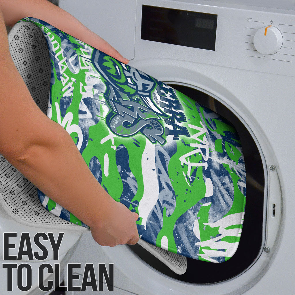 Canberra Raiders Rugby Bathroom Set Graffiti Typography Urban Camo Abstract Street Style
