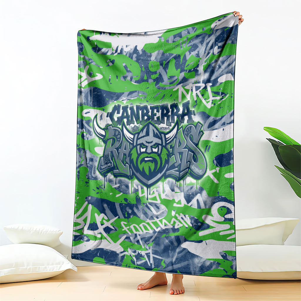 Canberra Raiders Rugby Blanket Graffiti Typography Urban Camo Abstract Street Style