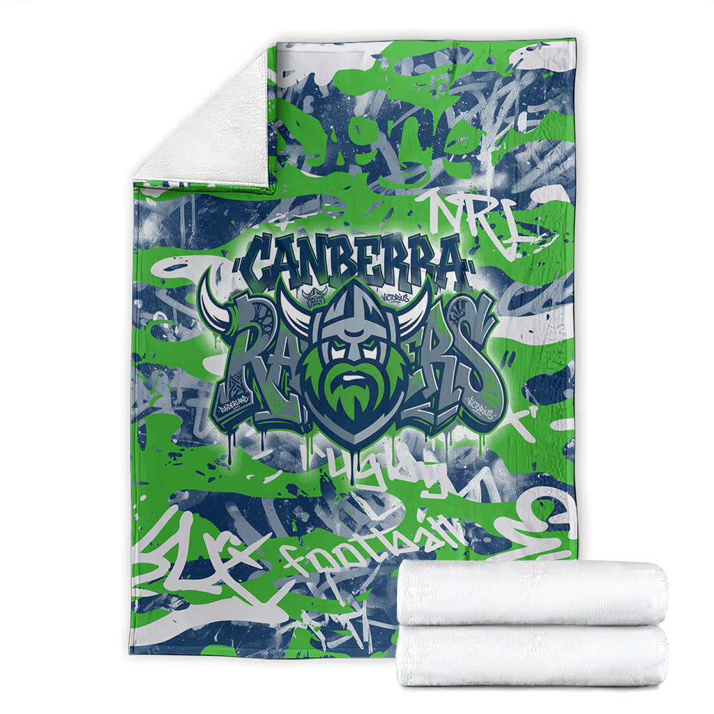 Canberra Raiders Rugby Blanket Graffiti Typography Urban Camo Abstract Street Style