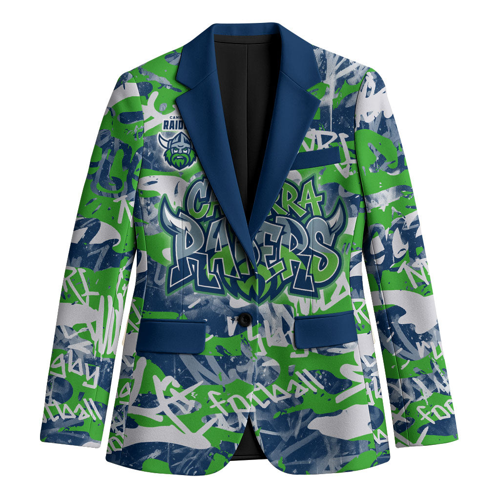 Canberra Raiders Rugby Blazer Graffiti Typography Urban Camo Abstract Street Style