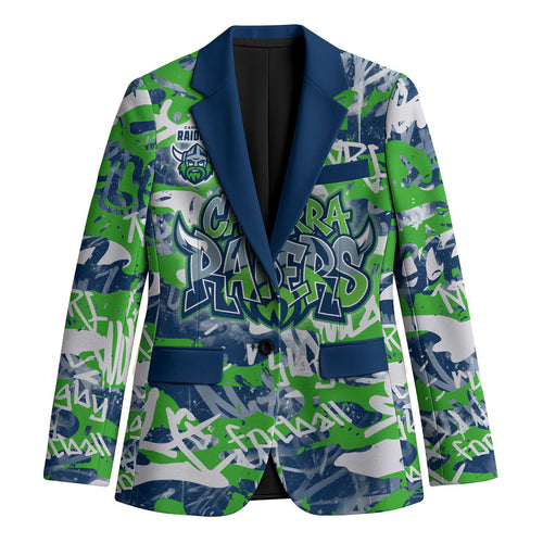 Canberra Raiders Rugby Blazer Graffiti Typography Urban Camo Abstract Street Style