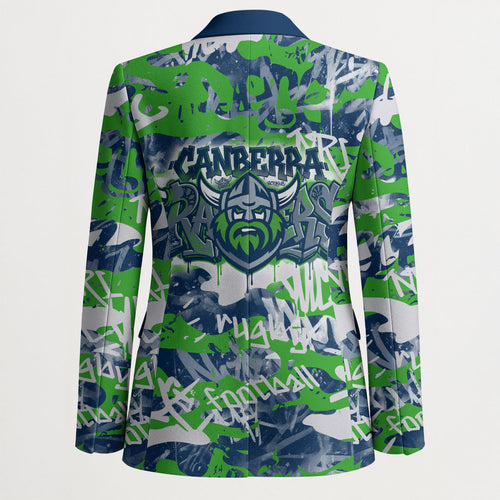 Canberra Raiders Rugby Blazer Graffiti Typography Urban Camo Abstract Street Style