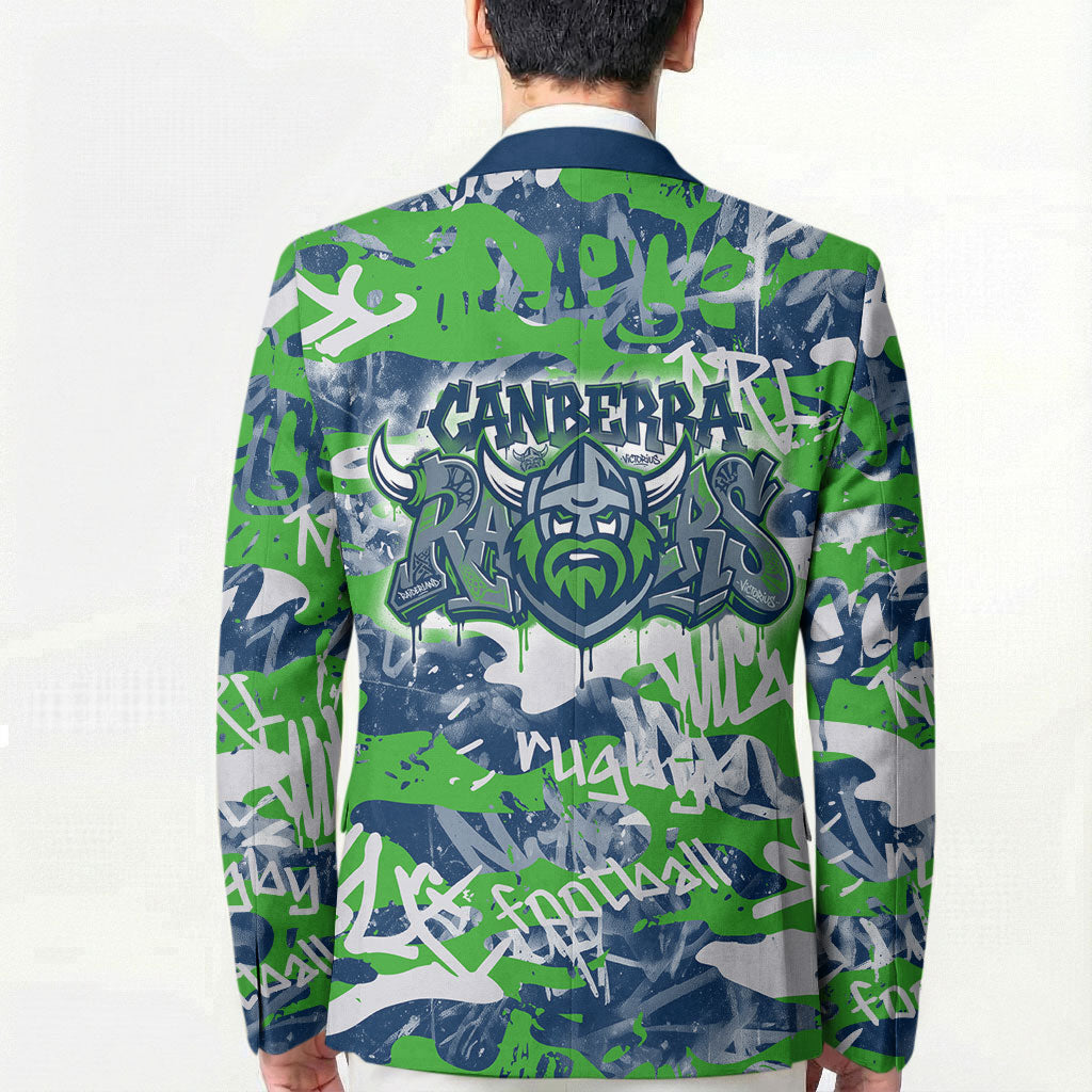 Canberra Raiders Rugby Blazer Graffiti Typography Urban Camo Abstract Street Style