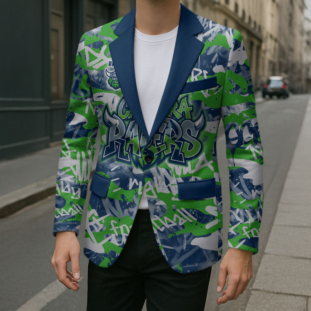 Canberra Raiders Rugby Blazer Graffiti Typography Urban Camo Abstract Street Style