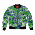 Canberra Raiders Rugby Bomber Jacket Graffiti Typography Urban Camo Abstract Street Style