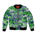Canberra Raiders Rugby Bomber Jacket Graffiti Typography Urban Camo Abstract Street Style