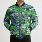 Canberra Raiders Rugby Bomber Puffer Jacket Graffiti Typography Urban Camo Abstract Street Style