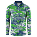 Canberra Raiders Rugby Button Sweatshirt Graffiti Typography Urban Camo Abstract Street Style