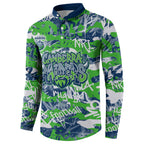 Canberra Raiders Rugby Button Sweatshirt Graffiti Typography Urban Camo Abstract Street Style
