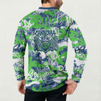Canberra Raiders Rugby Button Sweatshirt Graffiti Typography Urban Camo Abstract Street Style