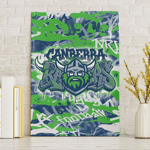 Canberra Raiders Rugby Canvas Wall Art Graffiti Typography Urban Camo Abstract Street Style