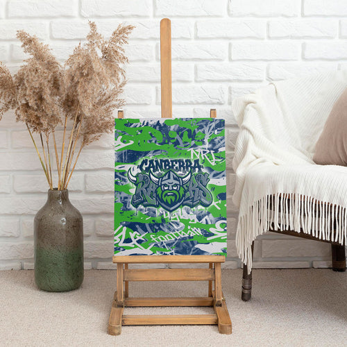Canberra Raiders Rugby Canvas Wall Art Graffiti Typography Urban Camo Abstract Street Style