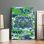 Canberra Raiders Rugby Canvas Wall Art Graffiti Typography Urban Camo Abstract Street Style