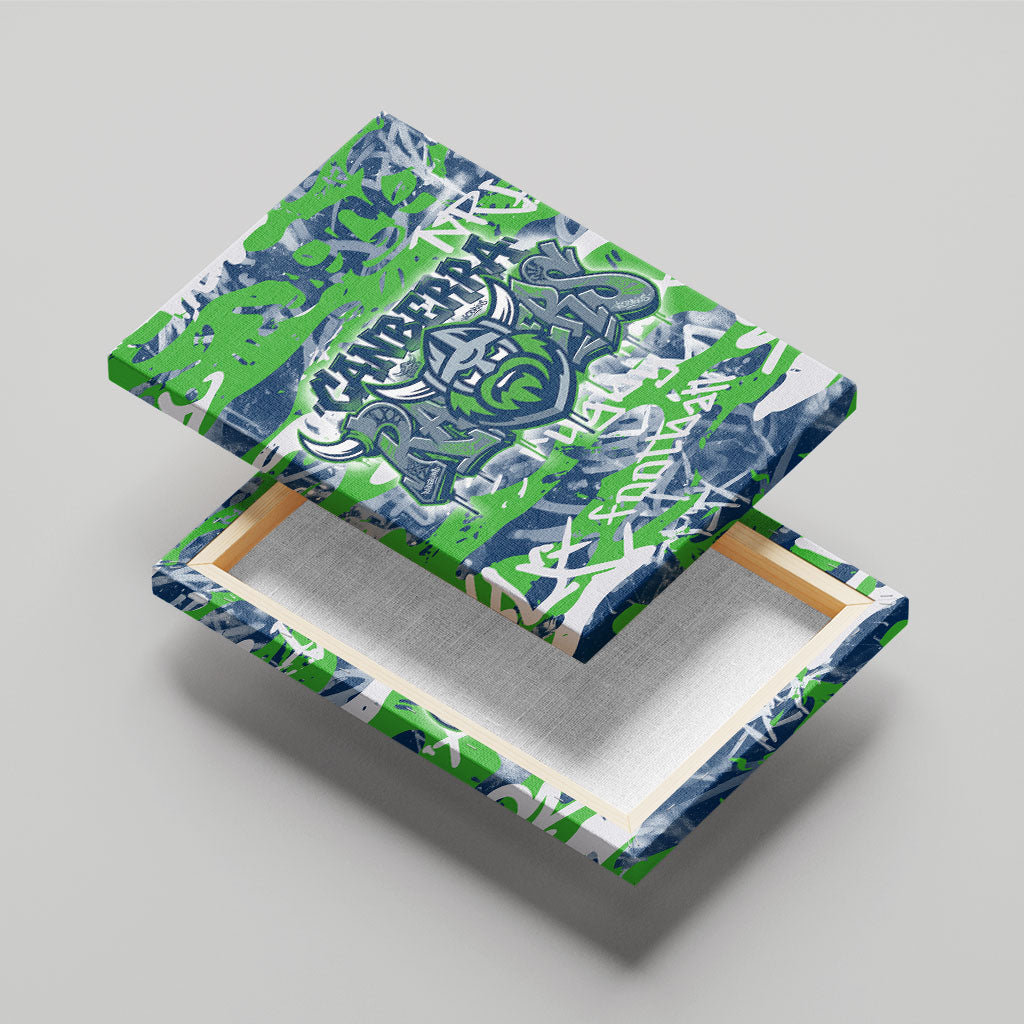 Canberra Raiders Rugby Canvas Wall Art Graffiti Typography Urban Camo Abstract Street Style