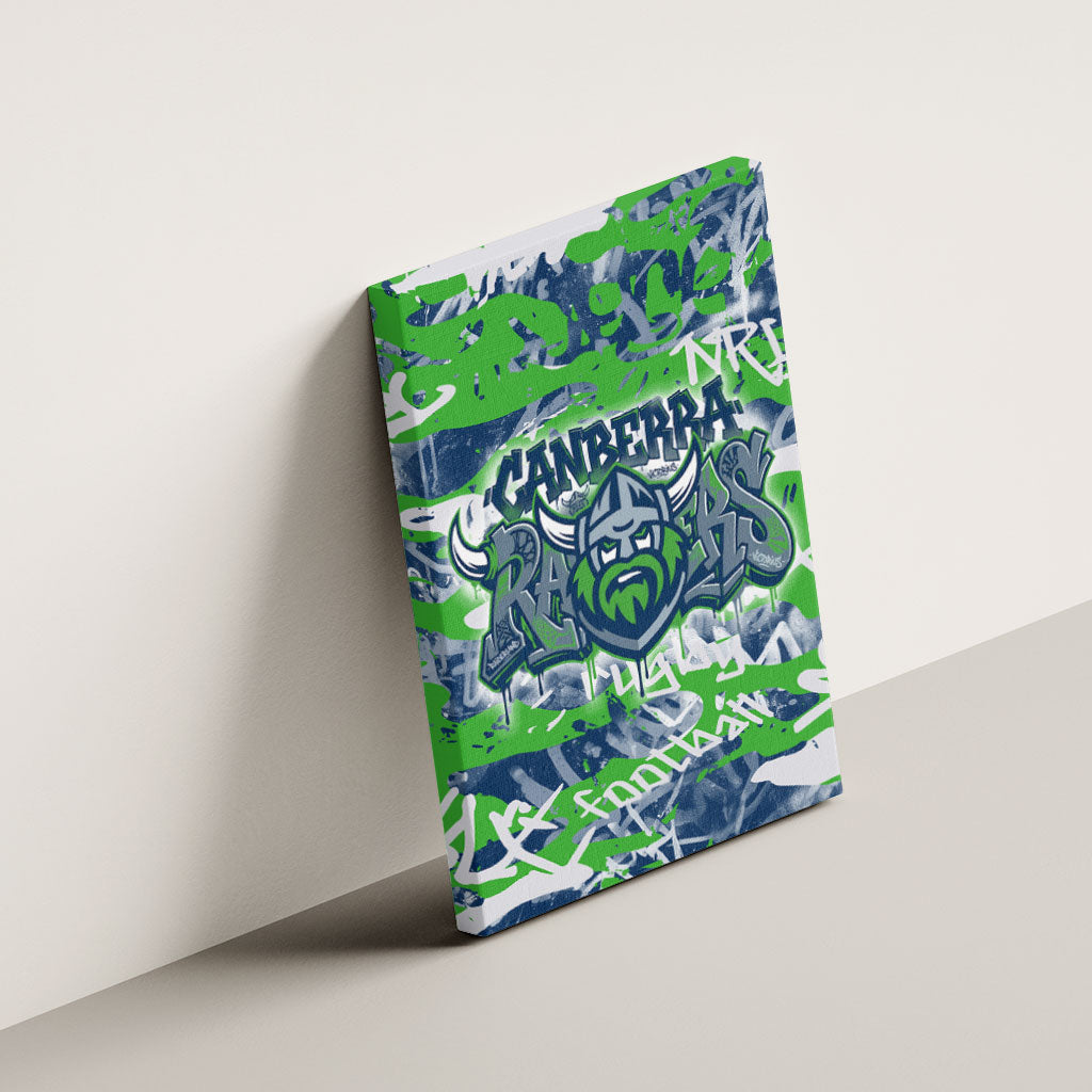 Canberra Raiders Rugby Canvas Wall Art Graffiti Typography Urban Camo Abstract Street Style