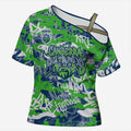 Canberra Raiders Rugby Cross Shoulder Shirt Graffiti Typography Urban Camo Abstract Street Style
