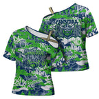 Canberra Raiders Rugby Cross Shoulder Shirt Graffiti Typography Urban Camo Abstract Street Style