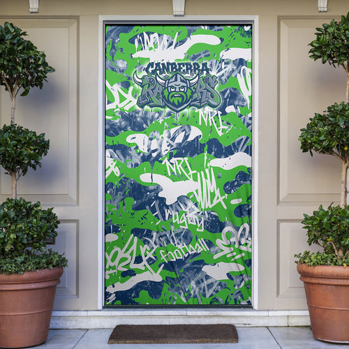 Canberra Raiders Rugby Door Cover Graffiti Typography Urban Camo Abstract Street Style