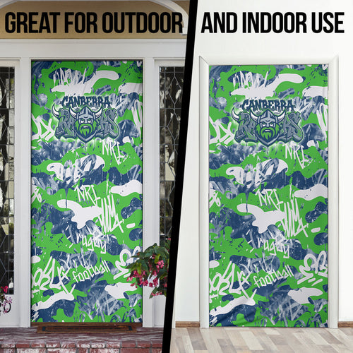 Canberra Raiders Rugby Door Cover Graffiti Typography Urban Camo Abstract Street Style