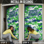 Canberra Raiders Rugby Door Cover Graffiti Typography Urban Camo Abstract Street Style