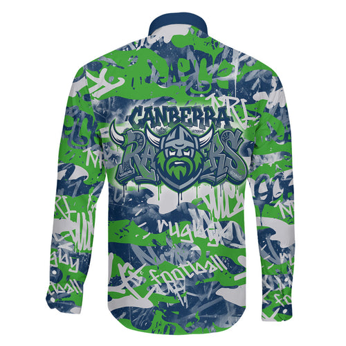 Canberra Raiders Rugby Family Matching Mermaid Dress and Hawaiian Shirt Graffiti Typography Urban Camo Abstract Street Style