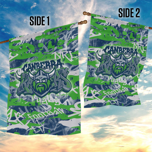 Canberra Raiders Rugby Garden Flag Graffiti Typography Urban Camo Abstract Street Style
