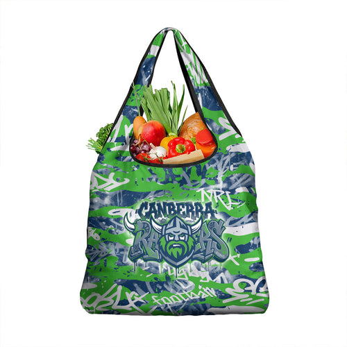 Canberra Raiders Rugby Grocery Bag Graffiti Typography Urban Camo Abstract Street Style