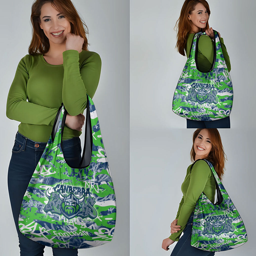 Canberra Raiders Rugby Grocery Bag Graffiti Typography Urban Camo Abstract Street Style