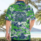 Canberra Raiders Rugby Hawaiian Shirt Graffiti Typography Urban Camo Abstract Street Style