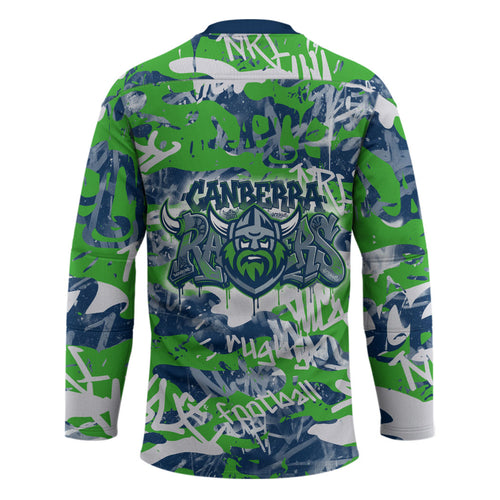 Canberra Raiders Rugby Hockey Jersey Graffiti Typography Urban Camo Abstract Street Style
