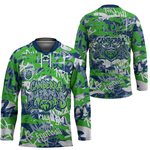 Canberra Raiders Rugby Hockey Jersey Graffiti Typography Urban Camo Abstract Street Style