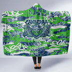 Canberra Raiders Rugby Hooded Blanket Graffiti Typography Urban Camo Abstract Street Style