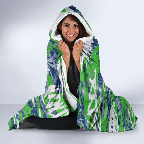 Canberra Raiders Rugby Hooded Blanket Graffiti Typography Urban Camo Abstract Street Style