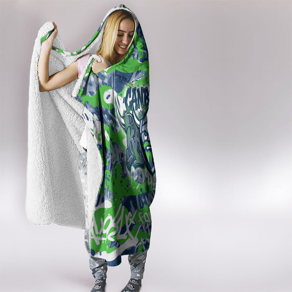 Canberra Raiders Rugby Hooded Blanket Graffiti Typography Urban Camo Abstract Street Style