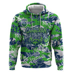 Canberra Raiders Rugby Hoodie Graffiti Typography Urban Camo Abstract Street Style