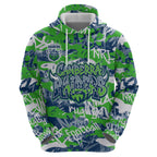 Canberra Raiders Rugby Hoodie Graffiti Typography Urban Camo Abstract Street Style