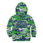 Canberra Raiders Rugby Kid Hoodie Graffiti Typography Urban Camo Abstract Street Style