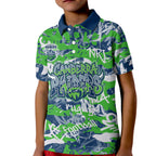 Canberra Raiders Rugby Kid Polo Shirt Graffiti Typography Urban Camo Abstract Street Style