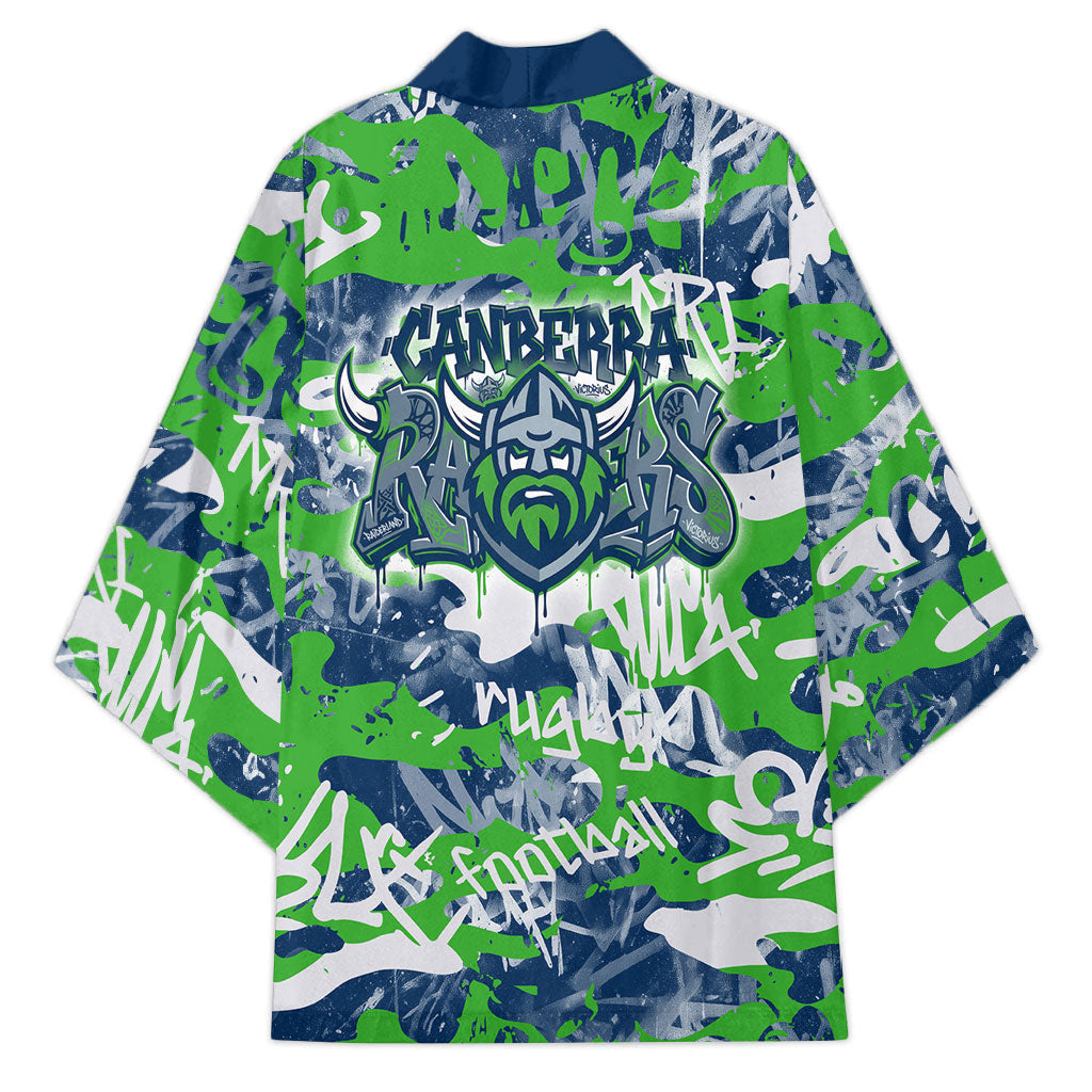 Canberra Raiders Rugby Kimono Graffiti Typography Urban Camo Abstract Street Style