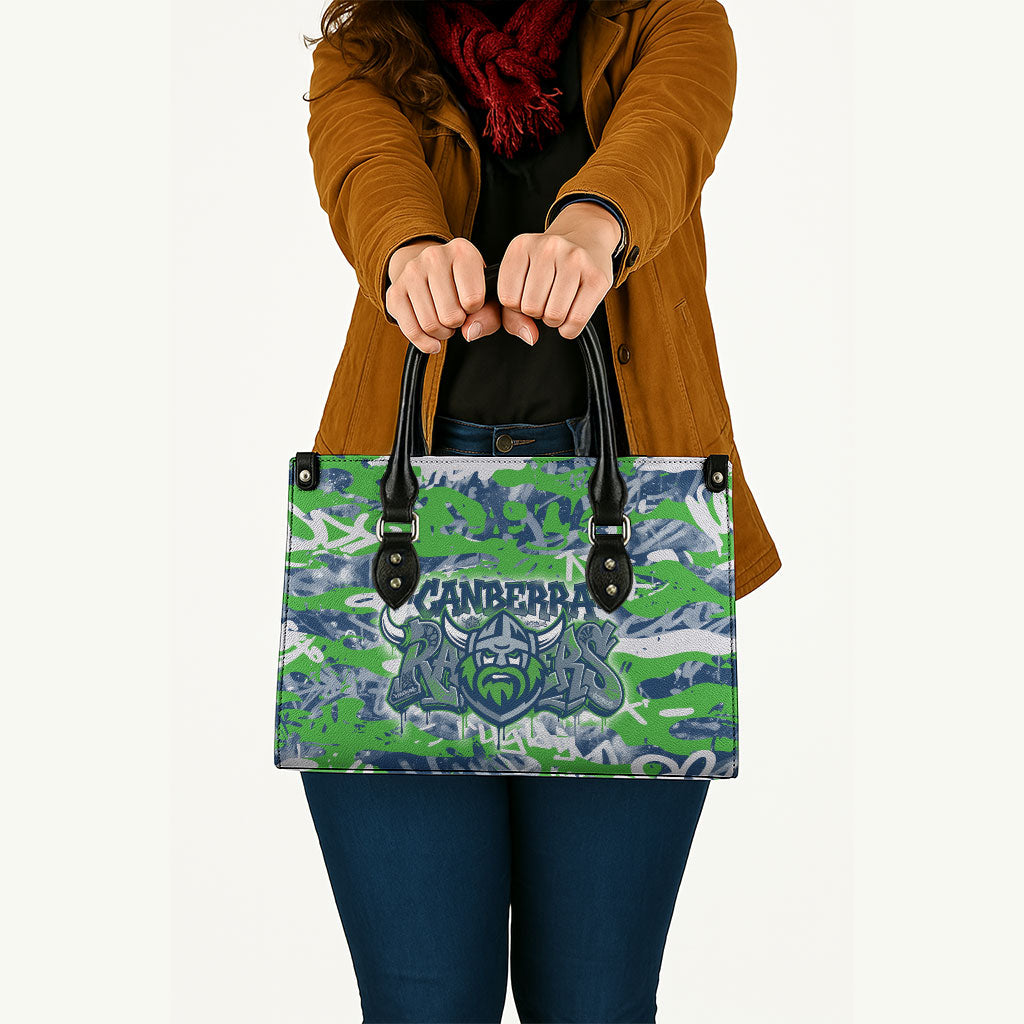 Canberra Raiders Rugby Leather Bag Graffiti Typography Urban Camo Abstract Street Style