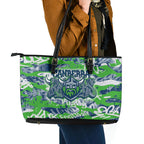 Canberra Raiders Rugby Leather Tote Bag Graffiti Typography Urban Camo Abstract Street Style